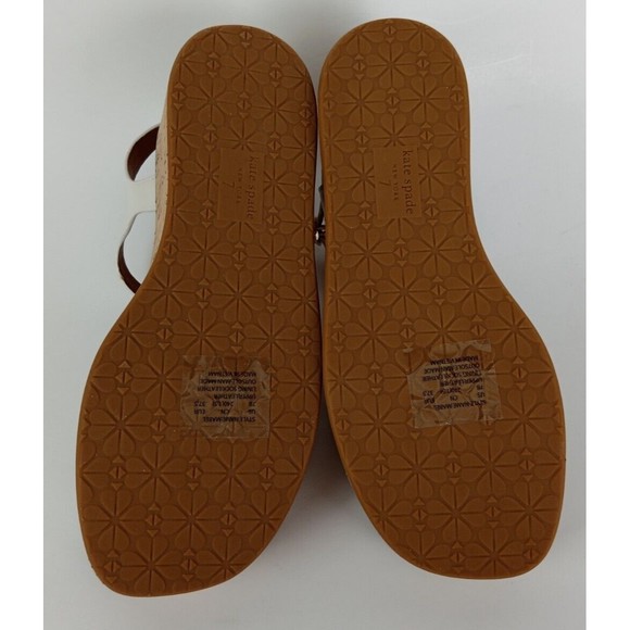 Kate Spade New York Mabel Parchment Leather Ankle Strap Cork Sandals Size 7 B - Picture 8 of 13